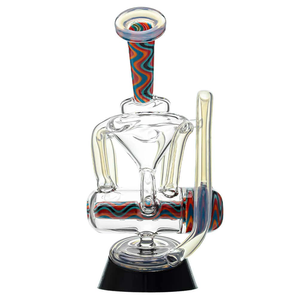 Calibear Inliner Recycler Puffco Peak Glass Attachment with Opal handcrafted wigwag borosilicate glass top for Puffco Peak