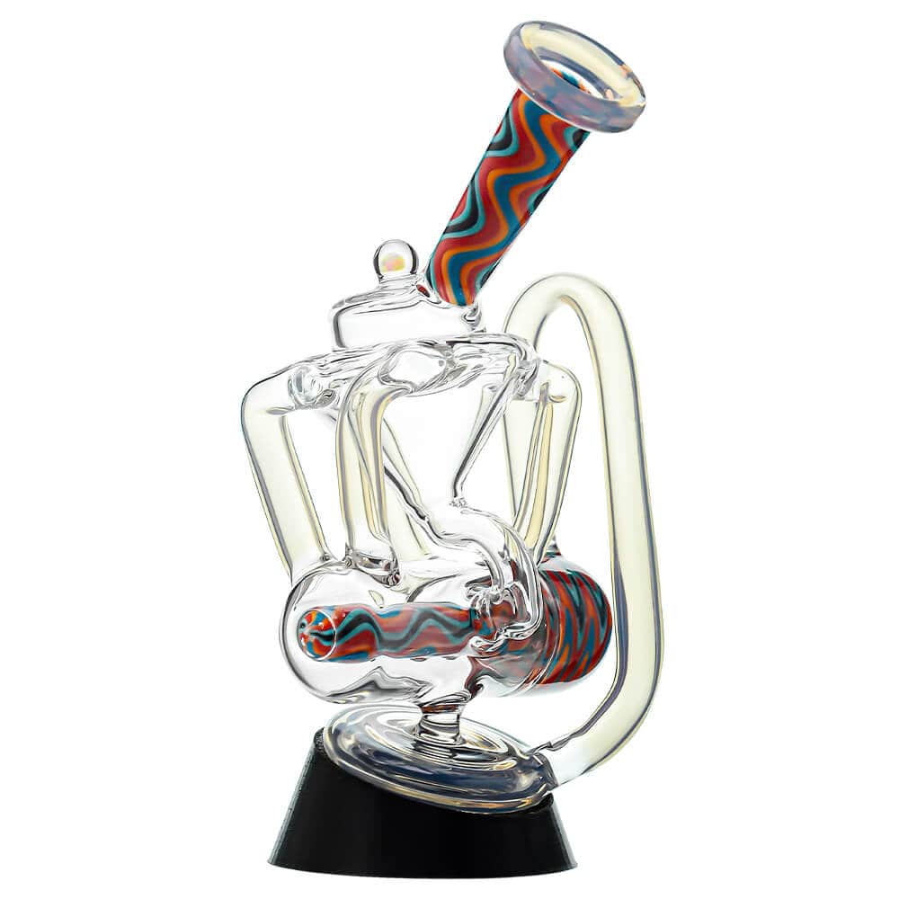 Calibear Inliner Recycler Puffco Peak Glass Attachment with Opal handcrafted wigwag borosilicate glass top for Puffco Peak