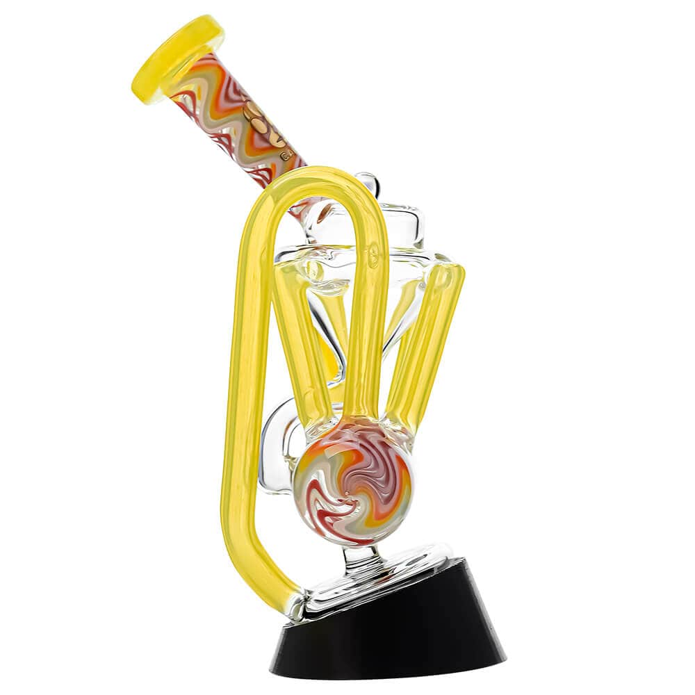 Calibear Inliner Recycler Puffco Peak Glass Attachment with Opal handcrafted wigwag borosilicate glass top for Puffco Peak