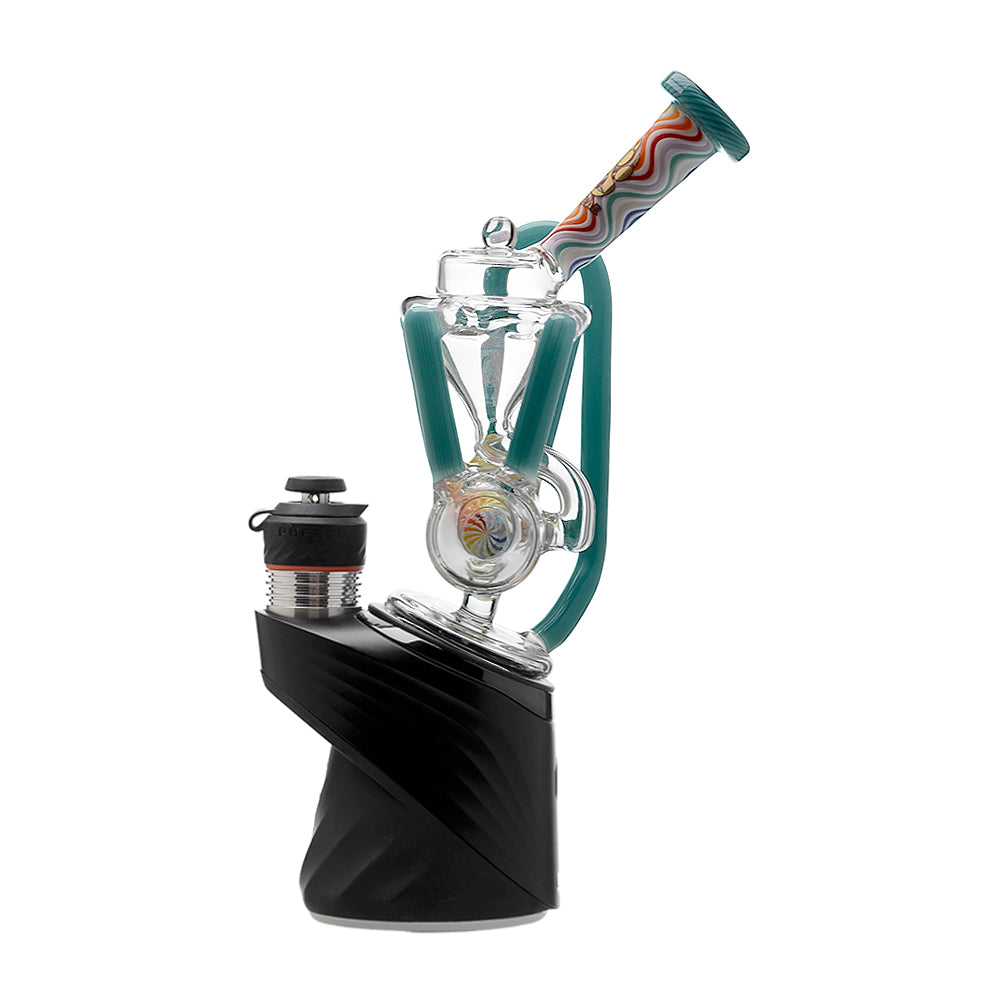Calibear Inliner Recycler Puffco Peak Glass Attachment with Opal handcrafted wigwag borosilicate glass top for Puffco Peak