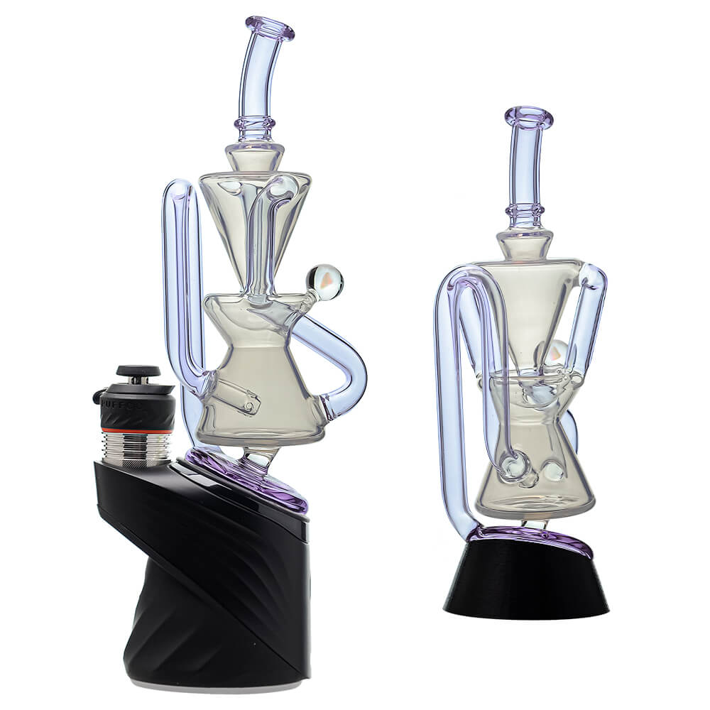 Calibear Opal White Klein Recycler with Tornado Airflow for Puffco Peak & Pro premium borosilicate glass top