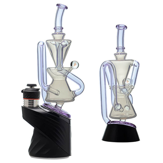 Calibear Opal White Klein Recycler with Tornado Airflow for Puffco Peak & Pro premium borosilicate glass top