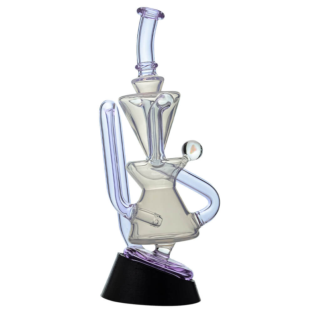 Calibear Opal White Klein Recycler with Tornado Airflow for Puffco Peak & Pro premium borosilicate glass top