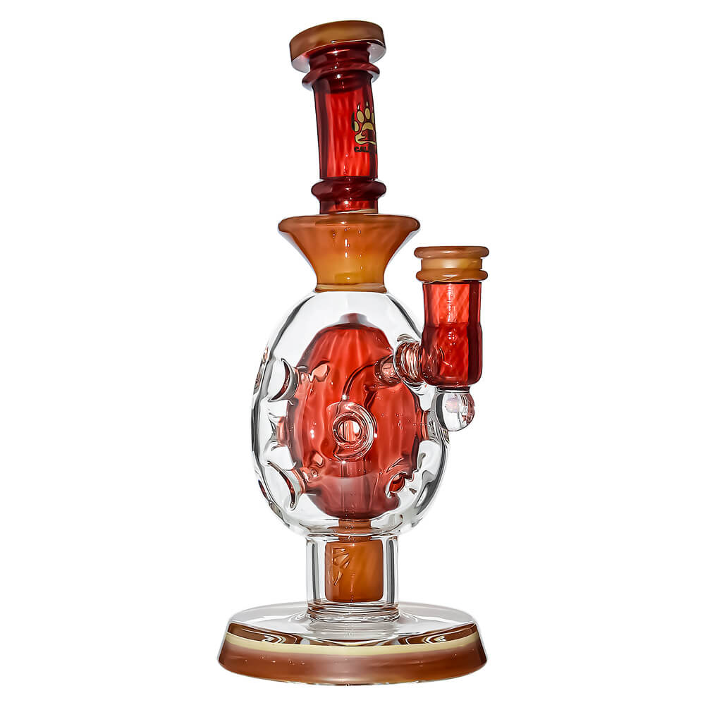 Calibear Ovalsphere Glass Dab Rig with Opal Triseed Perc premium borosilicate glass dab rig with dual-tone colorways