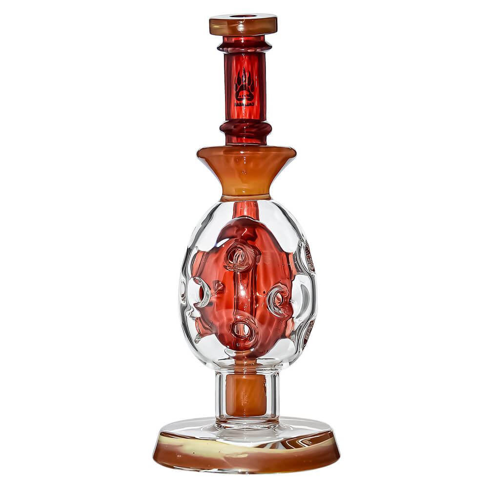 Calibear Ovalsphere Glass Dab Rig with Opal Triseed Perc premium borosilicate glass dab rig with dual-tone colorways