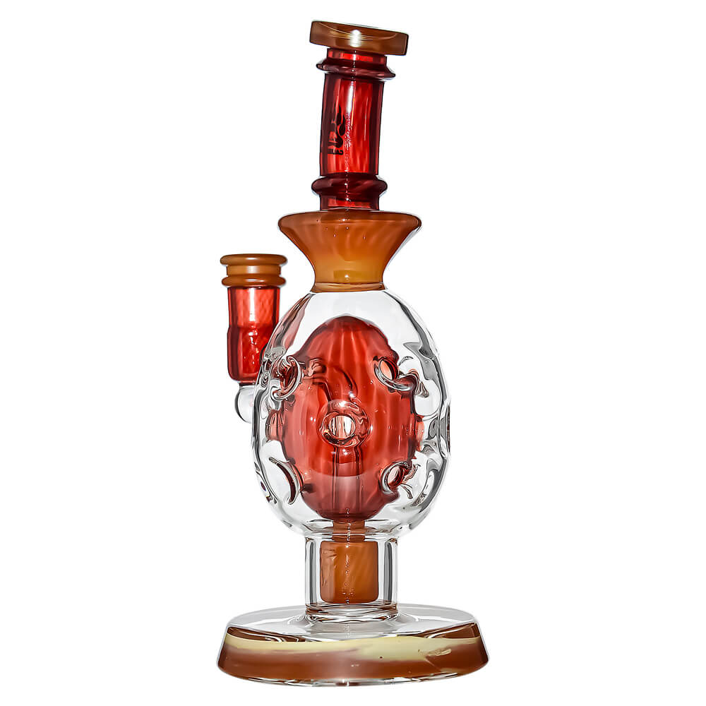 Calibear Ovalsphere Glass Dab Rig with Opal Triseed Perc premium borosilicate glass dab rig with dual-tone colorways