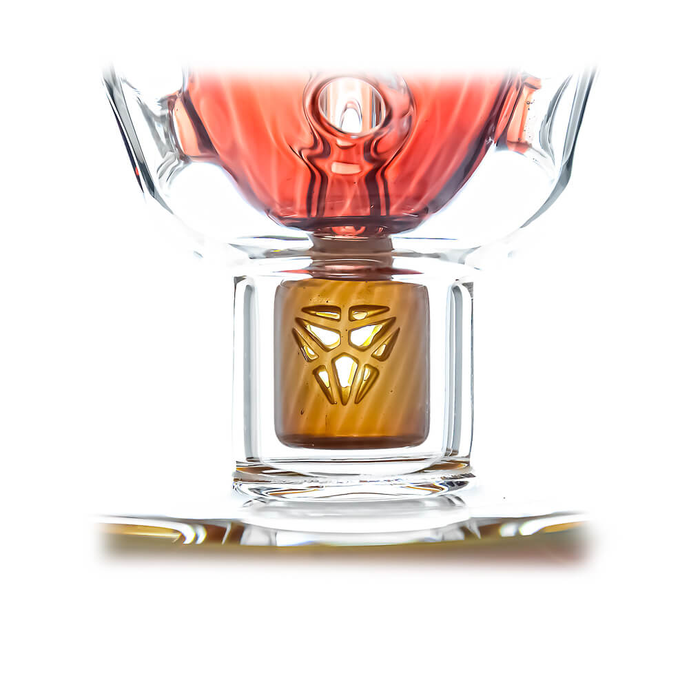 Calibear Ovalsphere Glass Dab Rig with Opal Triseed Perc premium borosilicate glass dab rig with dual-tone colorways