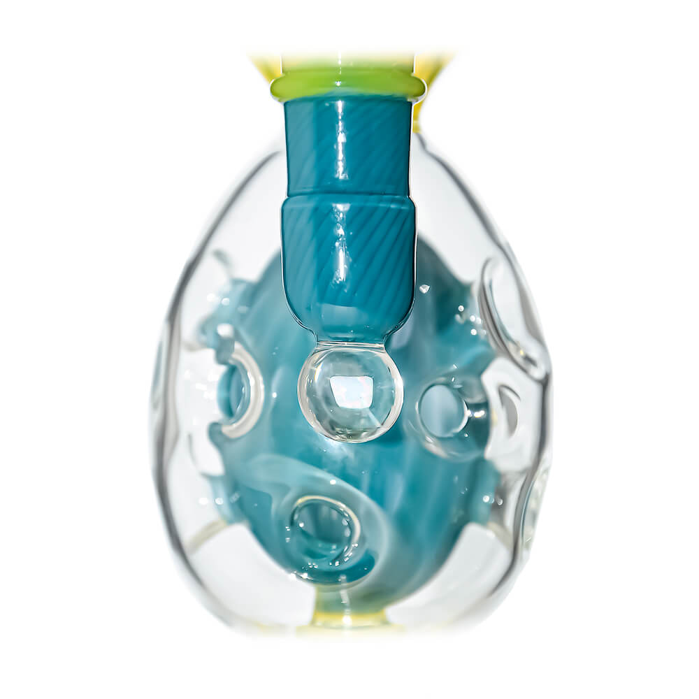Calibear Ovalsphere Glass Dab Rig with Opal Triseed Perc premium borosilicate glass dab rig with dual-tone colorways