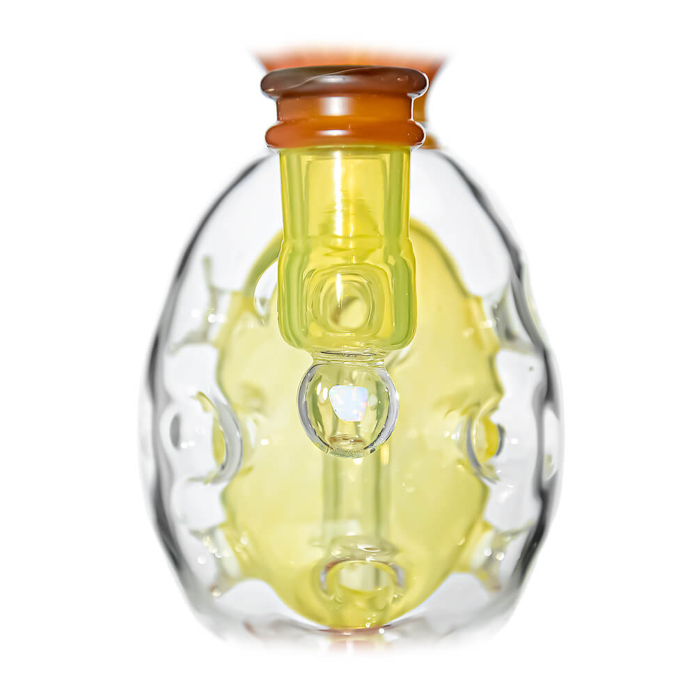 Calibear Ovalsphere Glass Dab Rig with Opal Triseed Perc premium borosilicate glass dab rig with dual-tone colorways