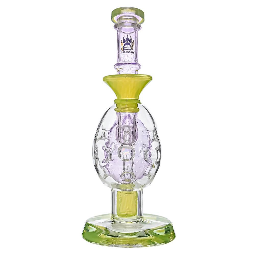 Calibear Ovalsphere Glass Dab Rig with Opal Triseed Perc premium borosilicate glass dab rig with dual-tone colorways