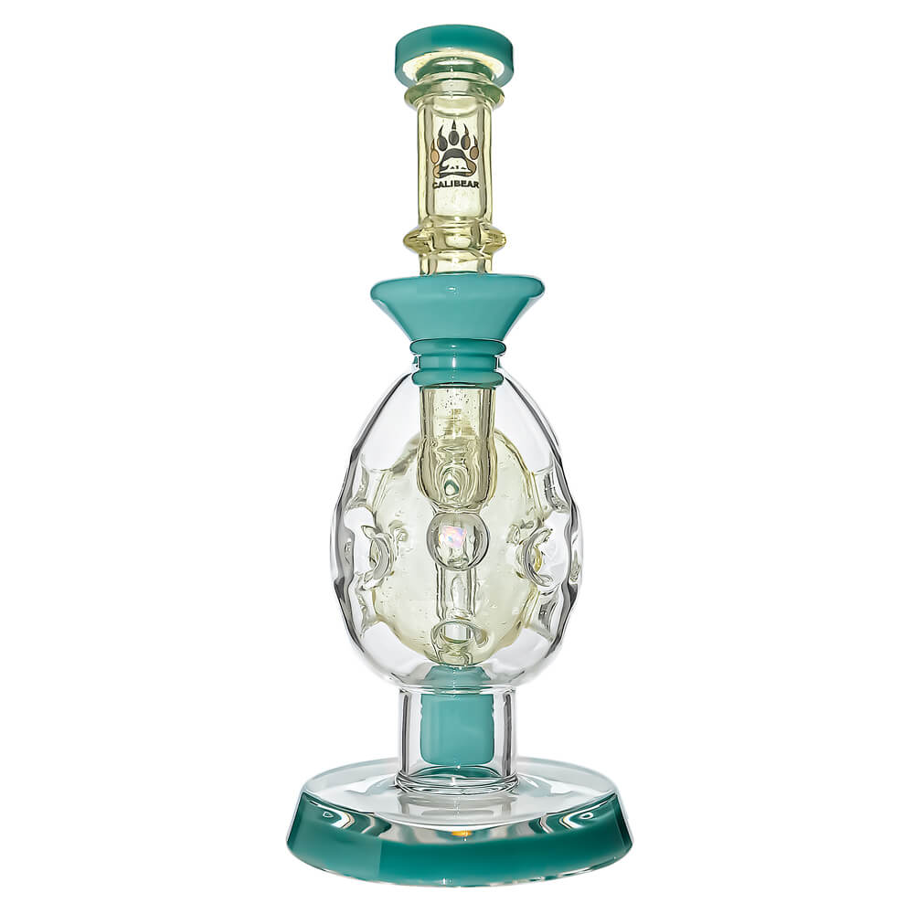 Calibear Ovalsphere Glass Dab Rig with Opal Triseed Perc premium borosilicate glass dab rig with dual-tone colorways
