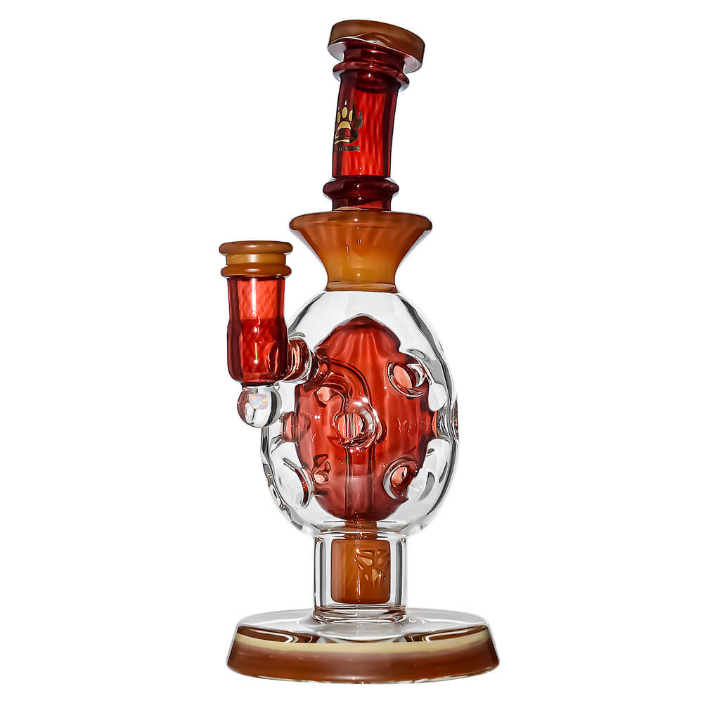 Calibear Ovalsphere Glass Dab Rig with Opal Triseed Perc premium borosilicate glass dab rig with dual-tone colorways