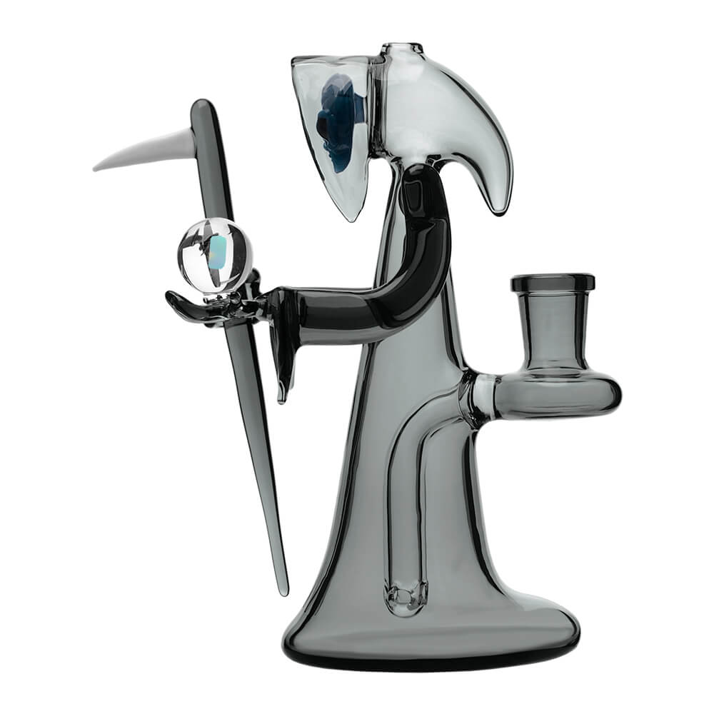 CALIBEAR REAPER RIG WITH REMOVABLE SCYTHE DABBER-Premium borosilicate glass dab rig from Calibear Glass. Ideal for dabbing, providing smooth hits and durability. Shop high-quality dab rigs, water pipes, bongs, erig glasses and glass smoking accessories at Calibear Glass. Elevate your smoking experience with a durable and stylish glass dab rig. Free shipping on all orders