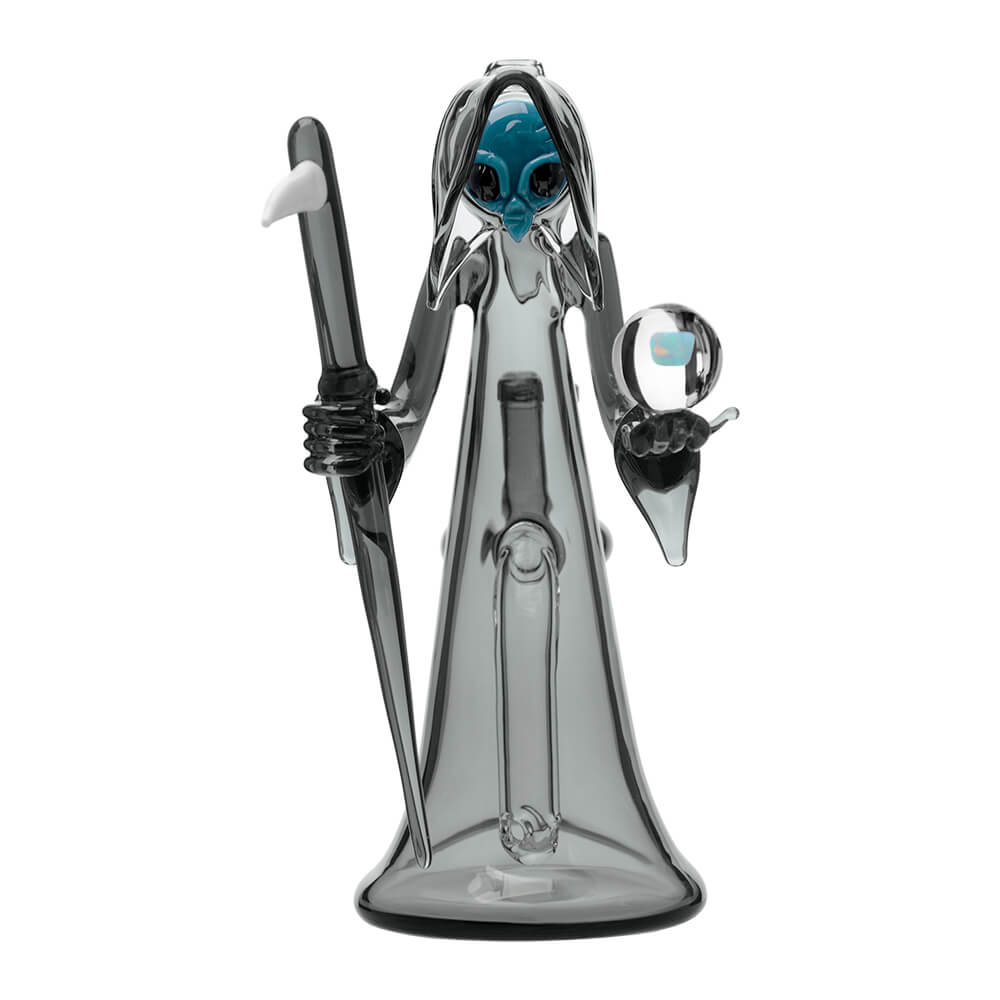 CALIBEAR REAPER RIG WITH REMOVABLE SCYTHE DABBER-Premium borosilicate glass dab rig from Calibear Glass. Ideal for dabbing, providing smooth hits and durability. Shop high-quality dab rigs, water pipes, bongs, erig glasses and glass smoking accessories at Calibear Glass. Elevate your smoking experience with a durable and stylish glass dab rig. Free shipping on all orders