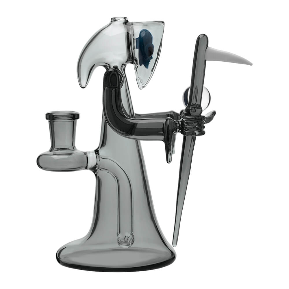 CALIBEAR REAPER RIG WITH REMOVABLE SCYTHE DABBER-Premium borosilicate glass dab rig from Calibear Glass. Ideal for dabbing, providing smooth hits and durability. Shop high-quality dab rigs, water pipes, bongs, erig glasses and glass smoking accessories at Calibear Glass. Elevate your smoking experience with a durable and stylish glass dab rig. Free shipping on all orders