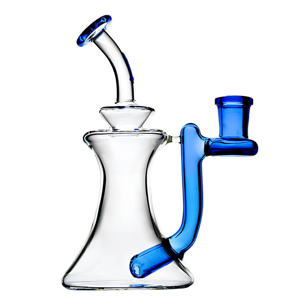 CURVED SIDE ARM GLASS DAB RIG- Premium borosilicate glass dab rig from Calibear Glass. Ideal for dabbing, providing smooth hits and durability. Shop high-quality dab rigs, water pipes, bongs, erig glasses and glass smoking accessories at Calibear Glass. Elevate your smoking experience with a durable and stylish glass dab rig. Free shipping on all orders.