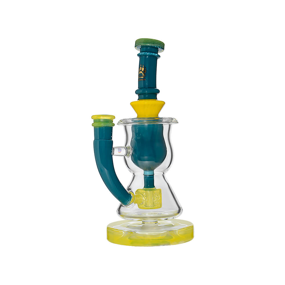 CURVY TORUS- Premium borosilicate glass dab rig from Calibear Glass. Ideal for dabbing, providing smooth hits and durability. Shop high-quality dab rigs, water pipes, bongs, erig glasses and glass smoking accessories at Calibear Glass. Elevate your smoking experience with a durable and stylish glass dab rig. Free shipping on all orders.