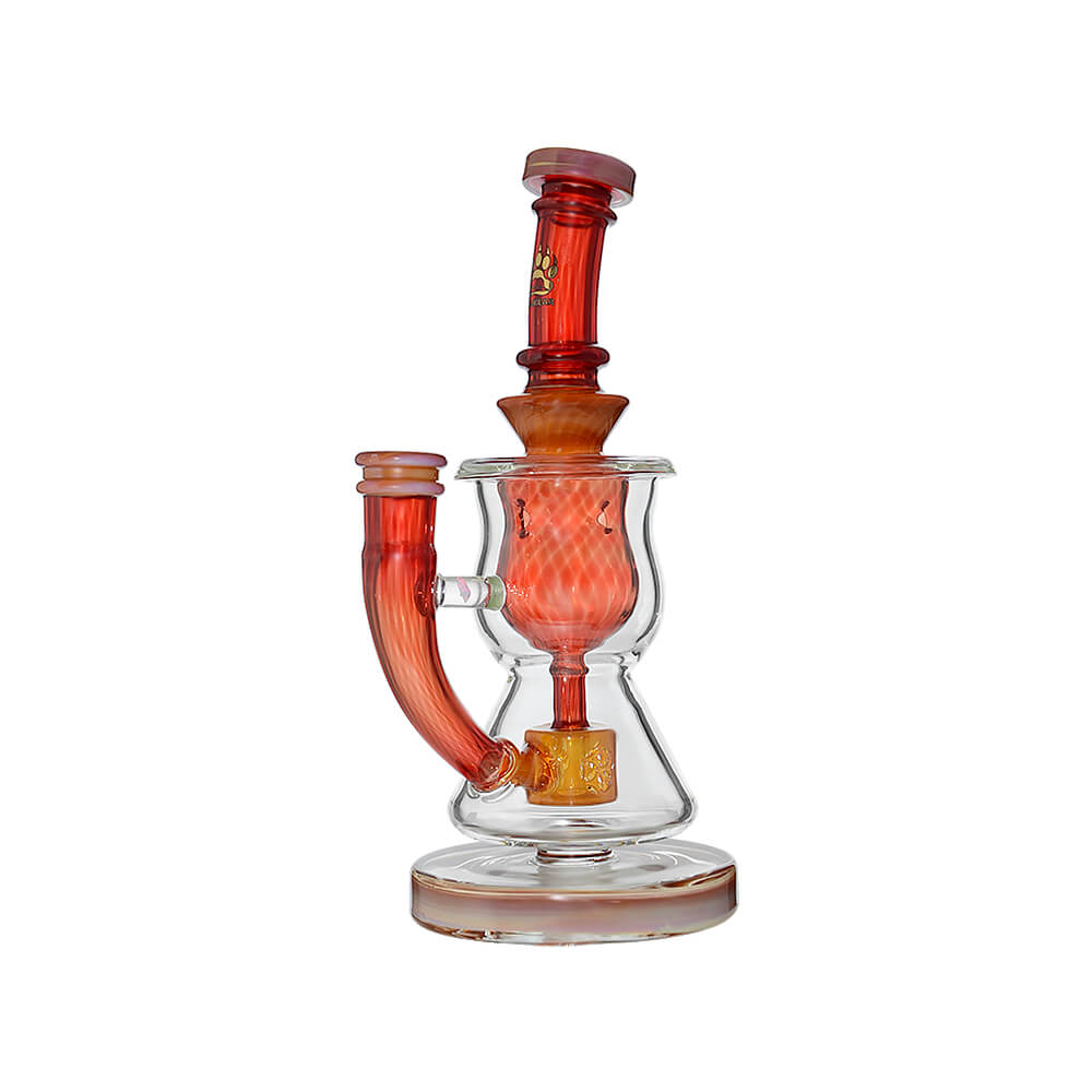 CURVY TORUS- Premium borosilicate glass dab rig from Calibear Glass. Ideal for dabbing, providing smooth hits and durability. Shop high-quality dab rigs, water pipes, bongs, erig glasses and glass smoking accessories at Calibear Glass. Elevate your smoking experience with a durable and stylish glass dab rig. Free shipping on all orders.