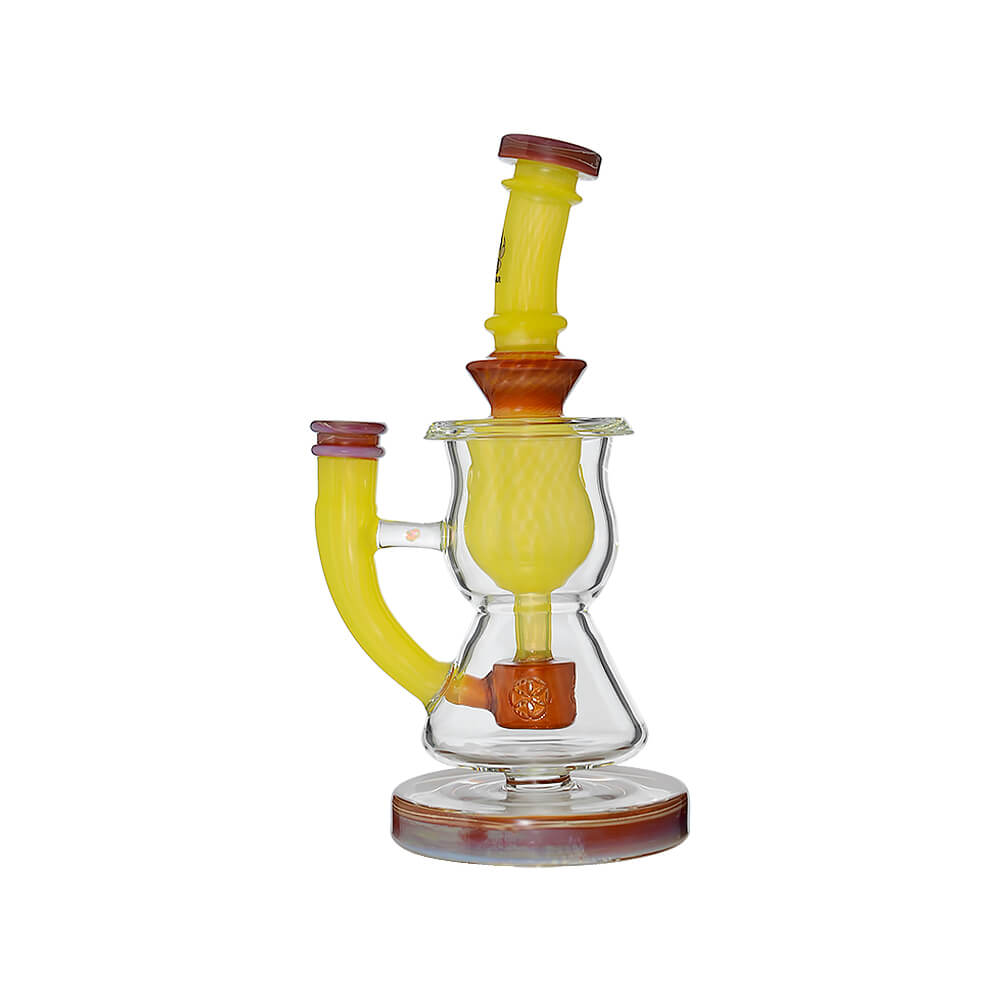 CURVY TORUS- Premium borosilicate glass dab rig from Calibear Glass. Ideal for dabbing, providing smooth hits and durability. Shop high-quality dab rigs, water pipes, bongs, erig glasses and glass smoking accessories at Calibear Glass. Elevate your smoking experience with a durable and stylish glass dab rig. Free shipping on all orders.