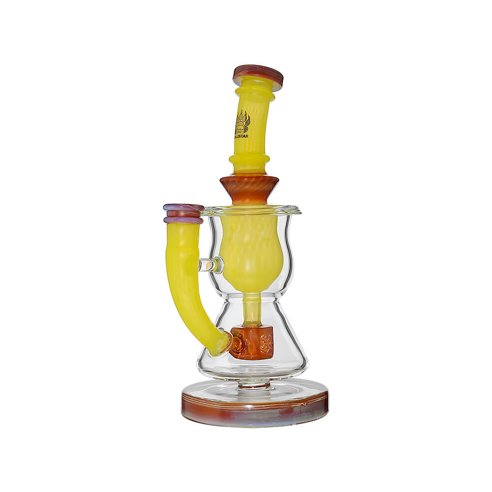 CURVY TORUS- Premium borosilicate glass dab rig from Calibear Glass. Ideal for dabbing, providing smooth hits and durability. Shop high-quality dab rigs, water pipes, bongs, erig glasses and glass smoking accessories at Calibear Glass. Elevate your smoking experience with a durable and stylish glass dab rig. Free shipping on all orders.