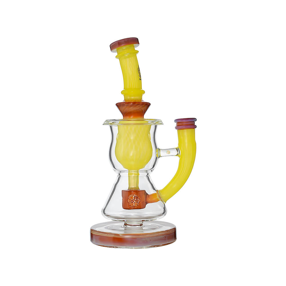 CURVY TORUS- Premium borosilicate glass dab rig from Calibear Glass. Ideal for dabbing, providing smooth hits and durability. Shop high-quality dab rigs, water pipes, bongs, erig glasses and glass smoking accessories at Calibear Glass. Elevate your smoking experience with a durable and stylish glass dab rig. Free shipping on all orders.