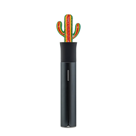 CaliBear Dichro Cactus glitter glass attachment for Puffco Pivot, featuring green and rainbow sparkle dichroic glass options.