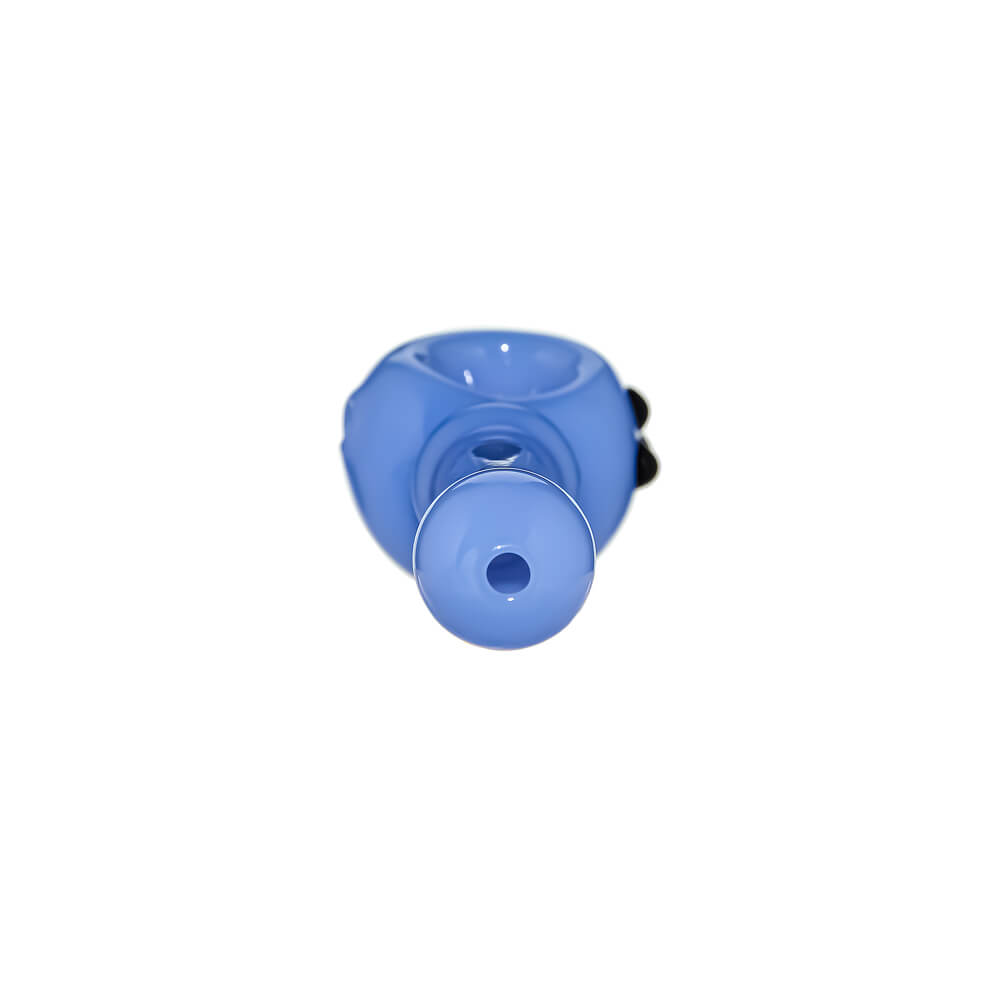 Ten CaliBear Mini Ghost glass spoon pipes in various colors including green, purple, blue, and pink, featuring a three-dot ghost design on a white background.