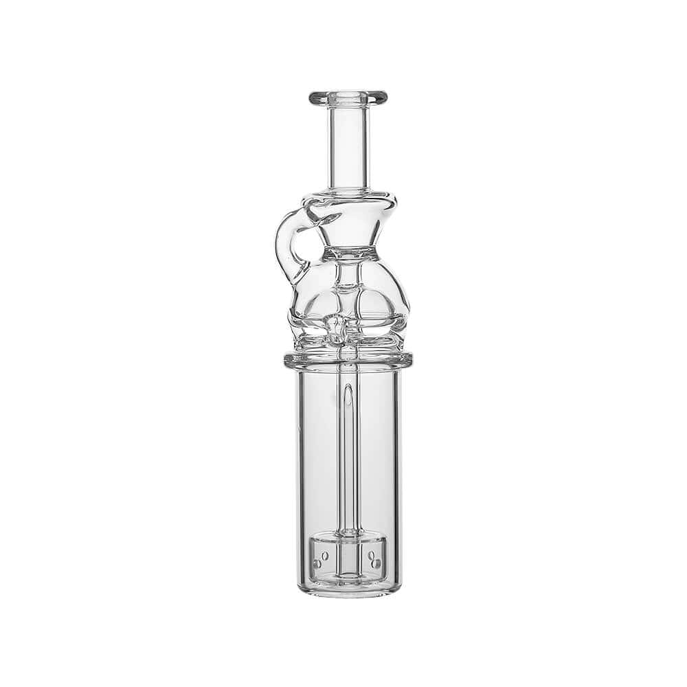 Calibear Fab Recycler glass attachment for Dr. Dabber Switch 2 featuring a clear Faberge-style body and integrated water recycling arm.