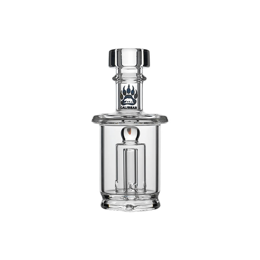 Calibear Classic Opal Tube Bubbler Smooth Functional Glass Attachment (Clear) for Puffco Peak OG & Pro with encased opal and internal water filtration design