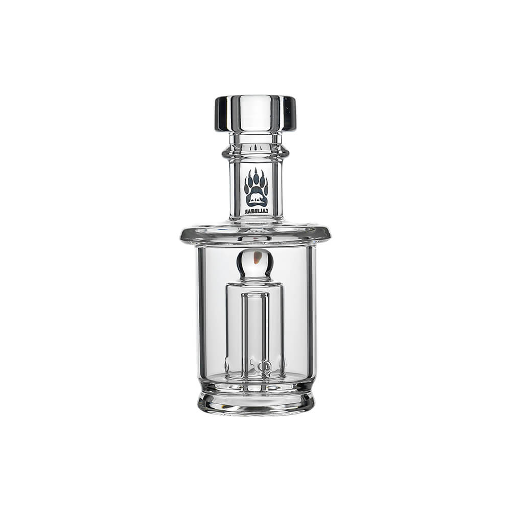 Calibear Classic Opal Tube Bubbler Smooth Functional Glass Attachment (Clear) for Puffco Peak OG & Pro with encased opal and internal water filtration design
