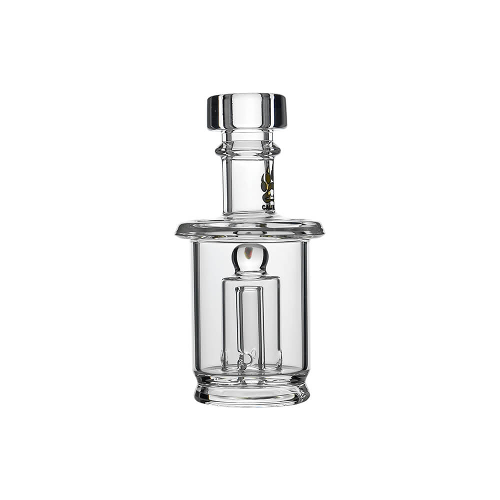 Calibear Classic Opal Tube Bubbler Smooth Functional Glass Attachment (Clear) for Puffco Peak OG & Pro with encased opal and internal water filtration design