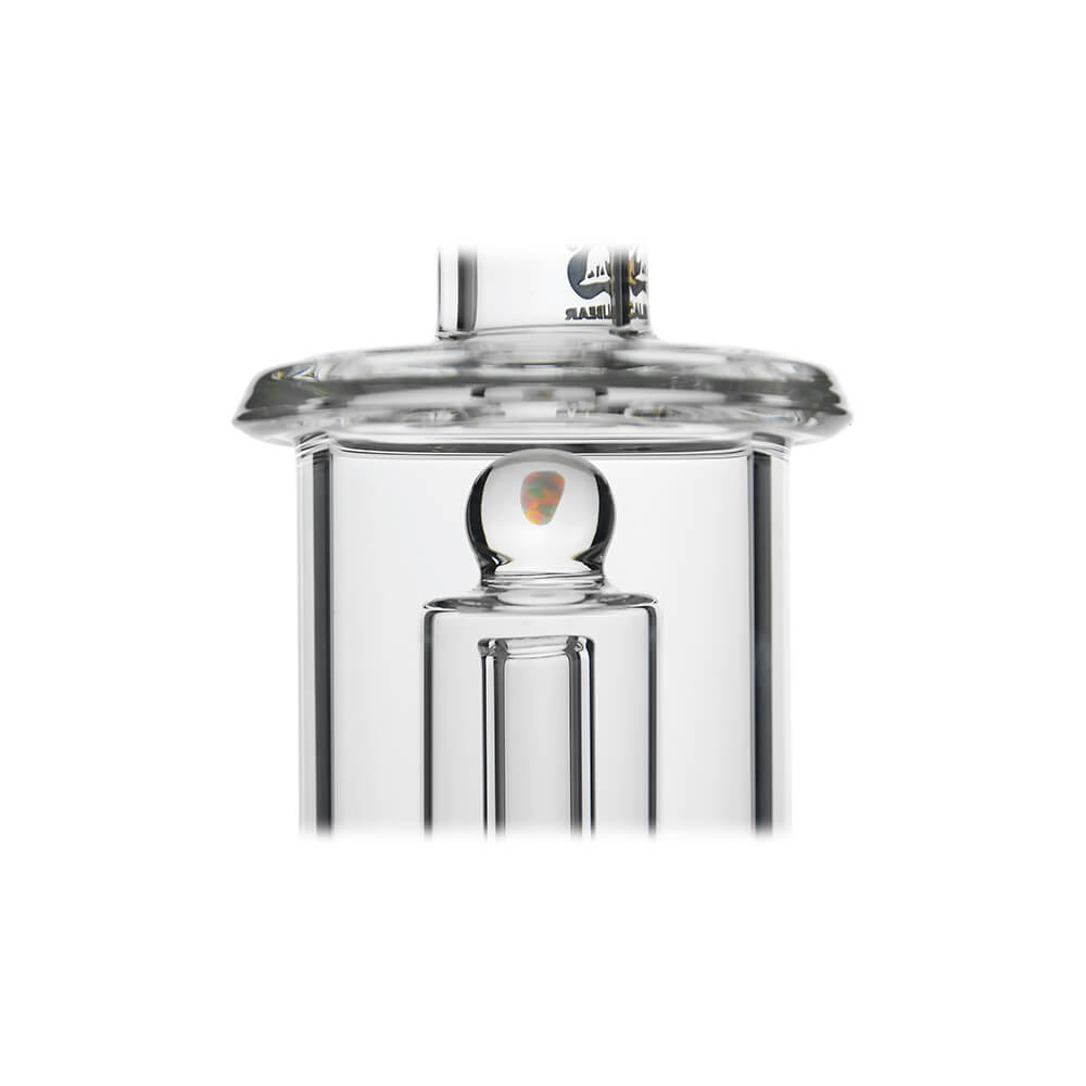 Calibear Classic Opal Tube Bubbler Smooth Functional Glass Attachment (Clear) for Puffco Peak OG & Pro with encased opal and internal water filtration design