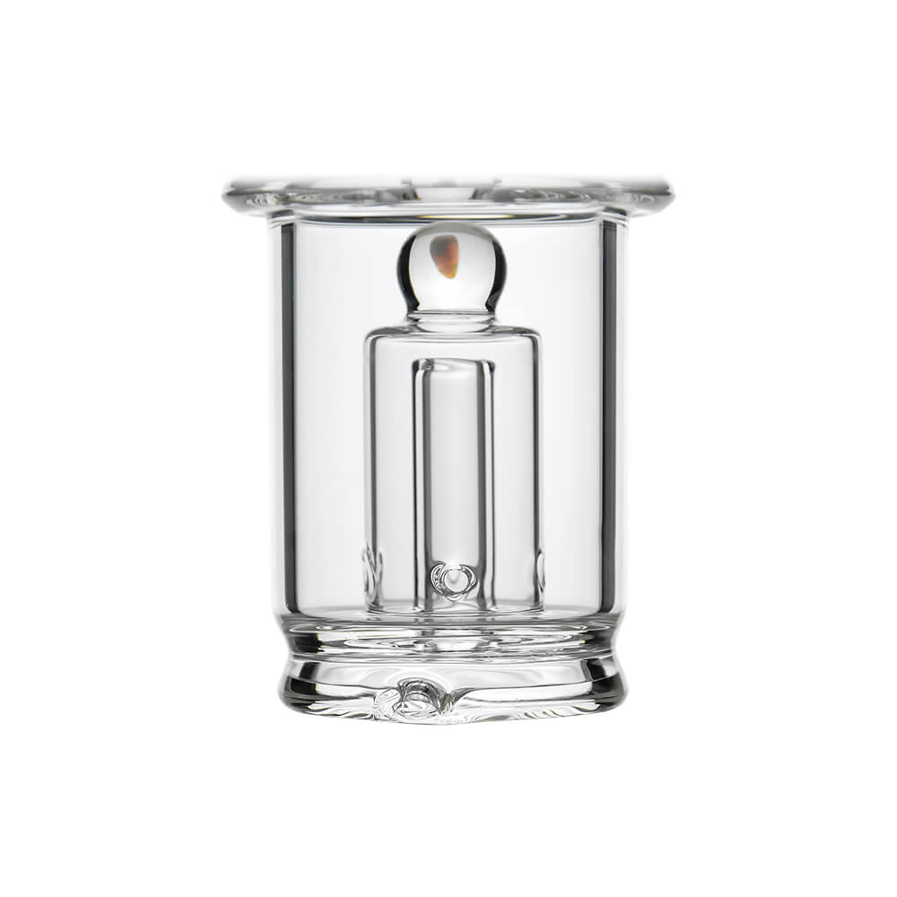 Calibear Classic Opal Tube Bubbler Smooth Functional Glass Attachment (Clear) for Puffco Peak OG & Pro with encased opal and internal water filtration design