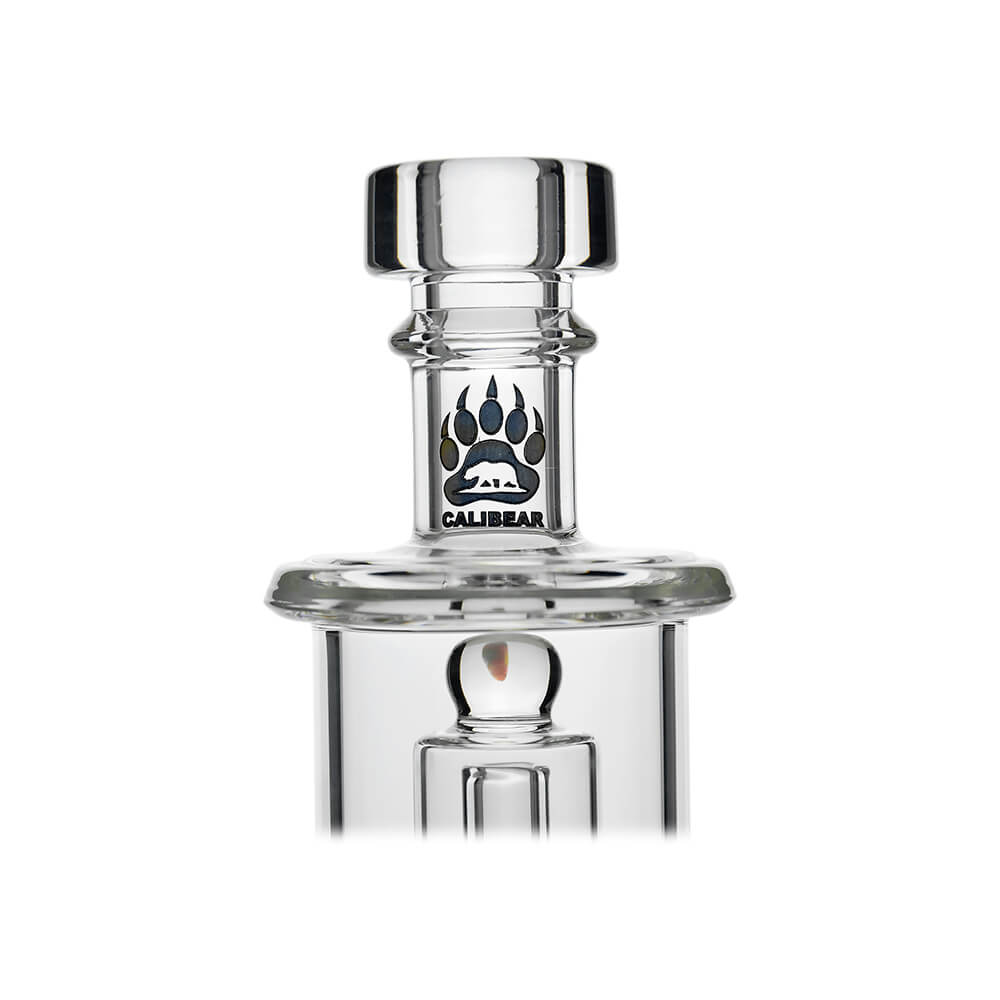 Calibear Classic Opal Tube Bubbler Smooth Functional Glass Attachment (Clear) for Puffco Peak OG & Pro with encased opal and internal water filtration design
