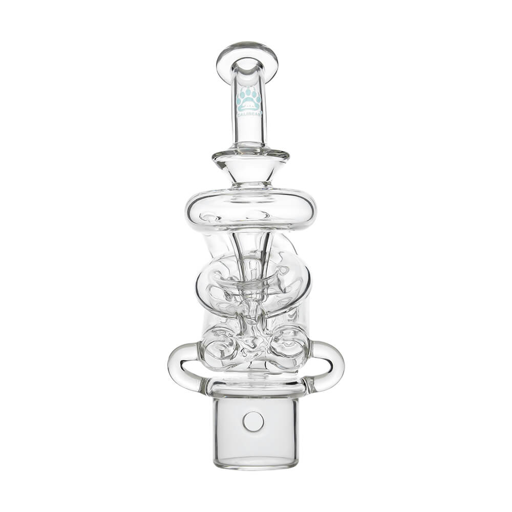 Calibear Double Jet Vortex Glass Attachment for Dr. Dabber Switch 2 premium borosilicate recycler glass top