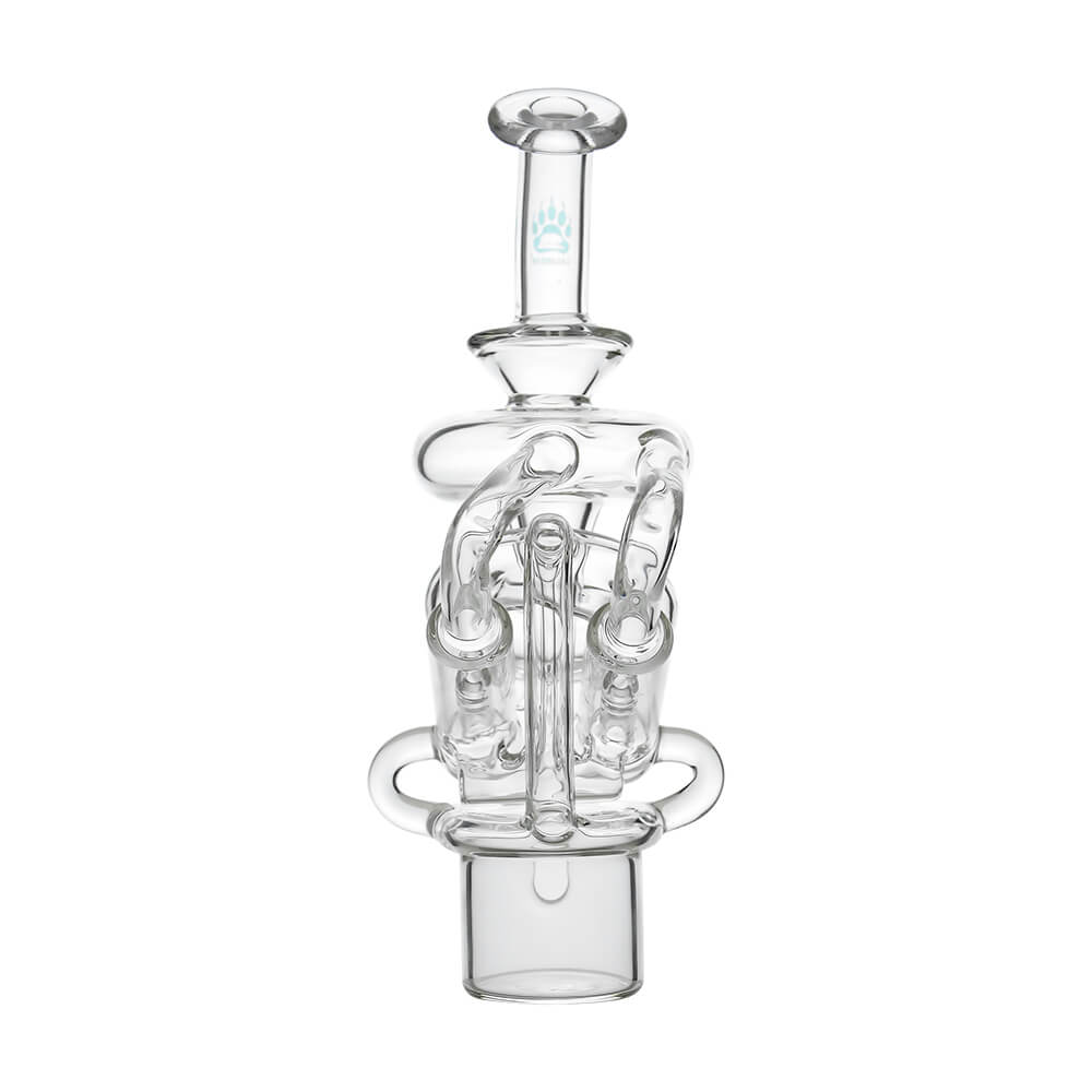 Calibear Double Jet Vortex Glass Attachment for Dr. Dabber Switch 2 premium borosilicate recycler glass top