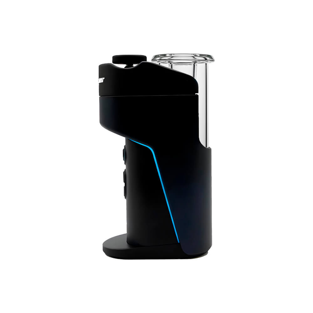 Calibear Dry Whip Adapter (Clear) installed on Dr. Dabber Switch Go, showing compact cylindrical glass fit and upper whip connection
