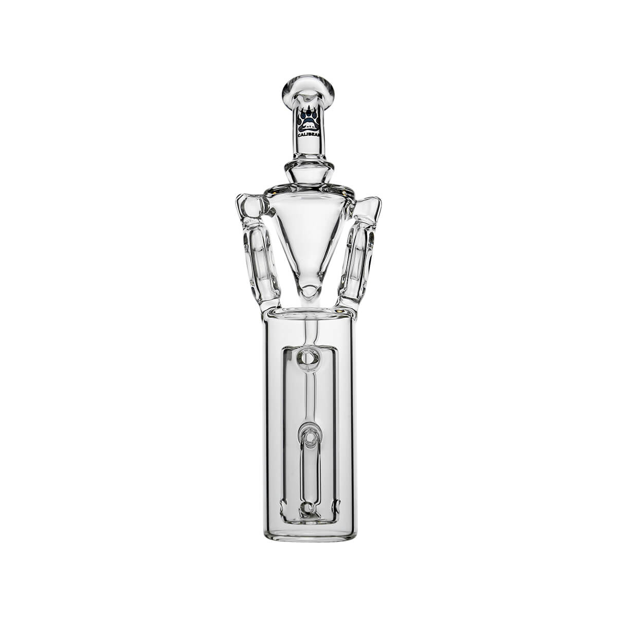 Calibear Dual Donut Recycler Glass Attachment for Dr. Dabber Switch Go with donut recycler chamber and clear borosilicate glass