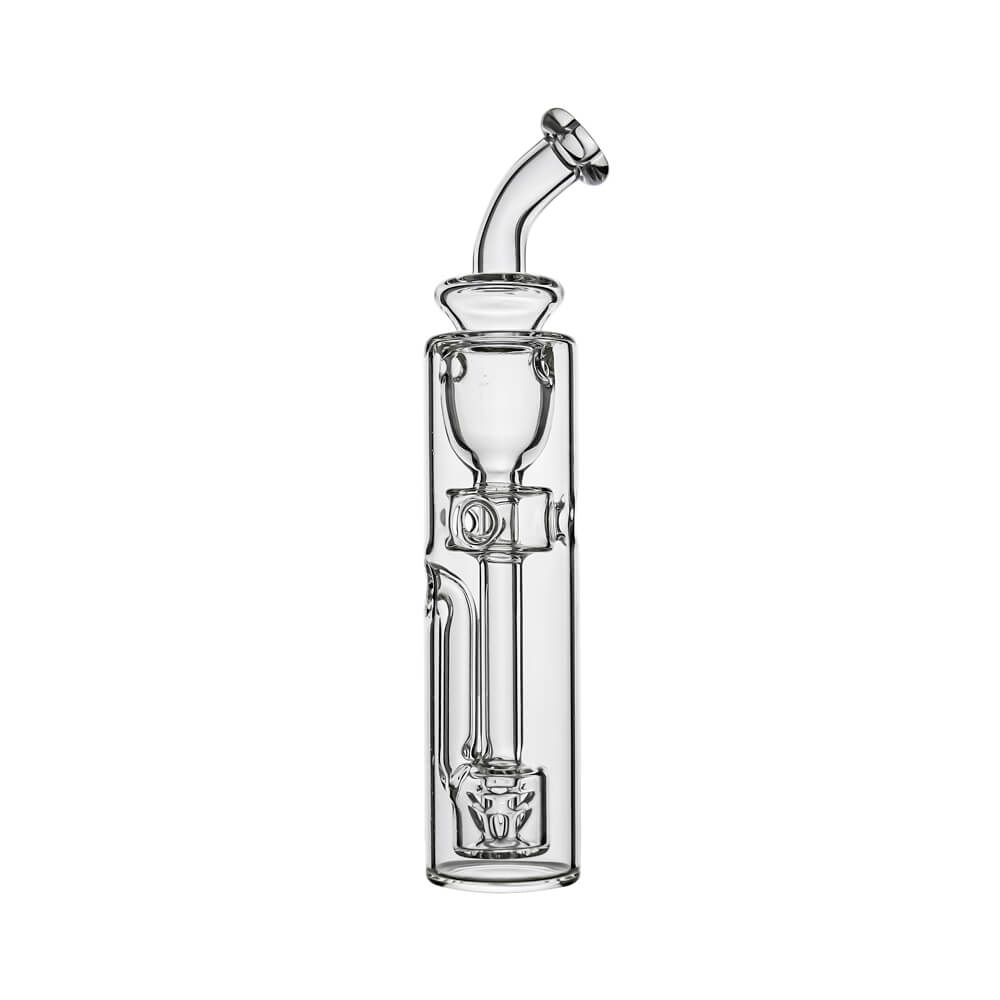 Calibear Fab Torus Incycler Glass Attachment (Clear) with Tri-Seed Perc, internal recycling chamber and curved mouthpiece for Dr. Dabber Switch Go