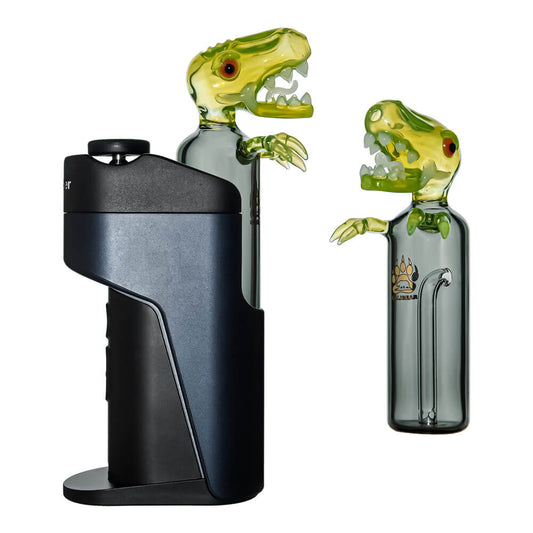 Calibear Heady Dino Glass Attachment with sculpted dinosaur head for Dr.Dabber Switch GO