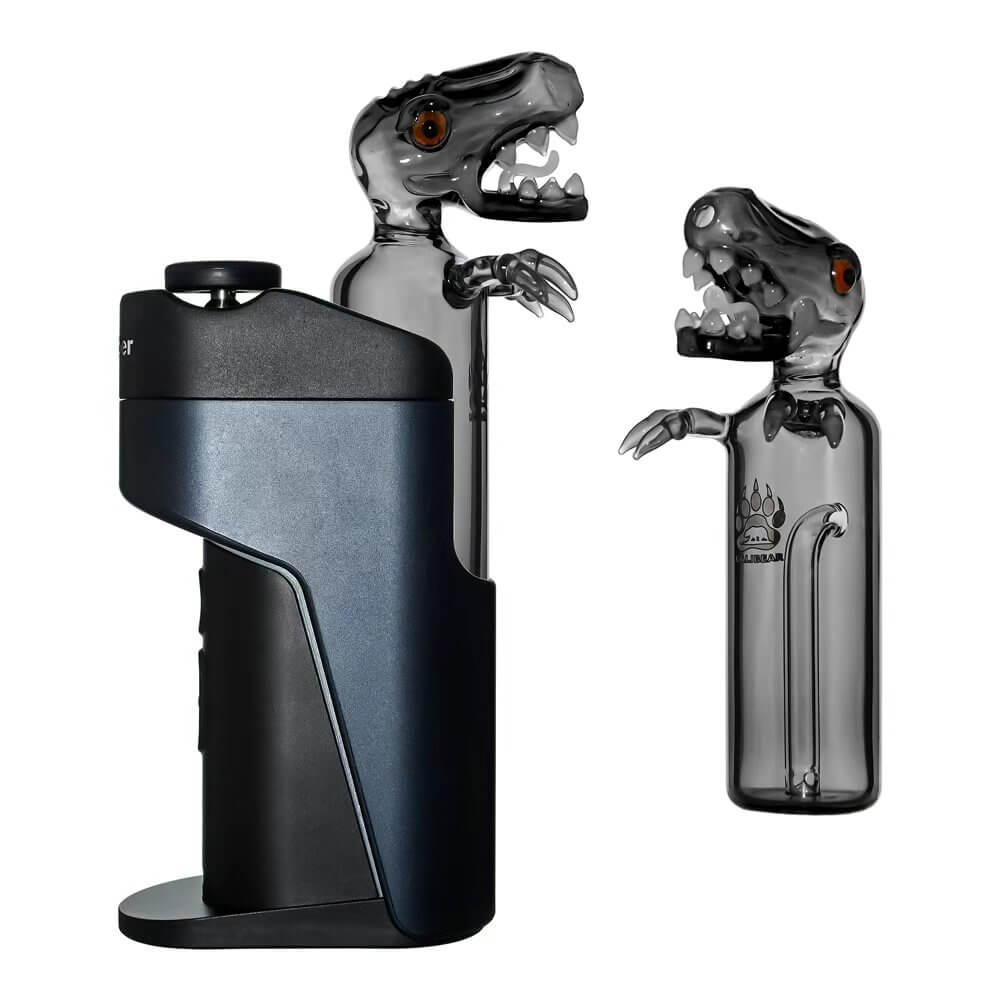 Calibear Heady Dino Glass Attachment with sculpted dinosaur head for Dr.Dabber Switch GO