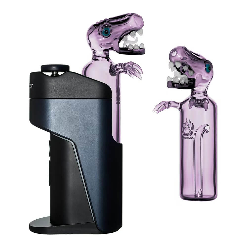 Calibear Heady Dino Glass Attachment with sculpted dinosaur head for Dr.Dabber Switch GO