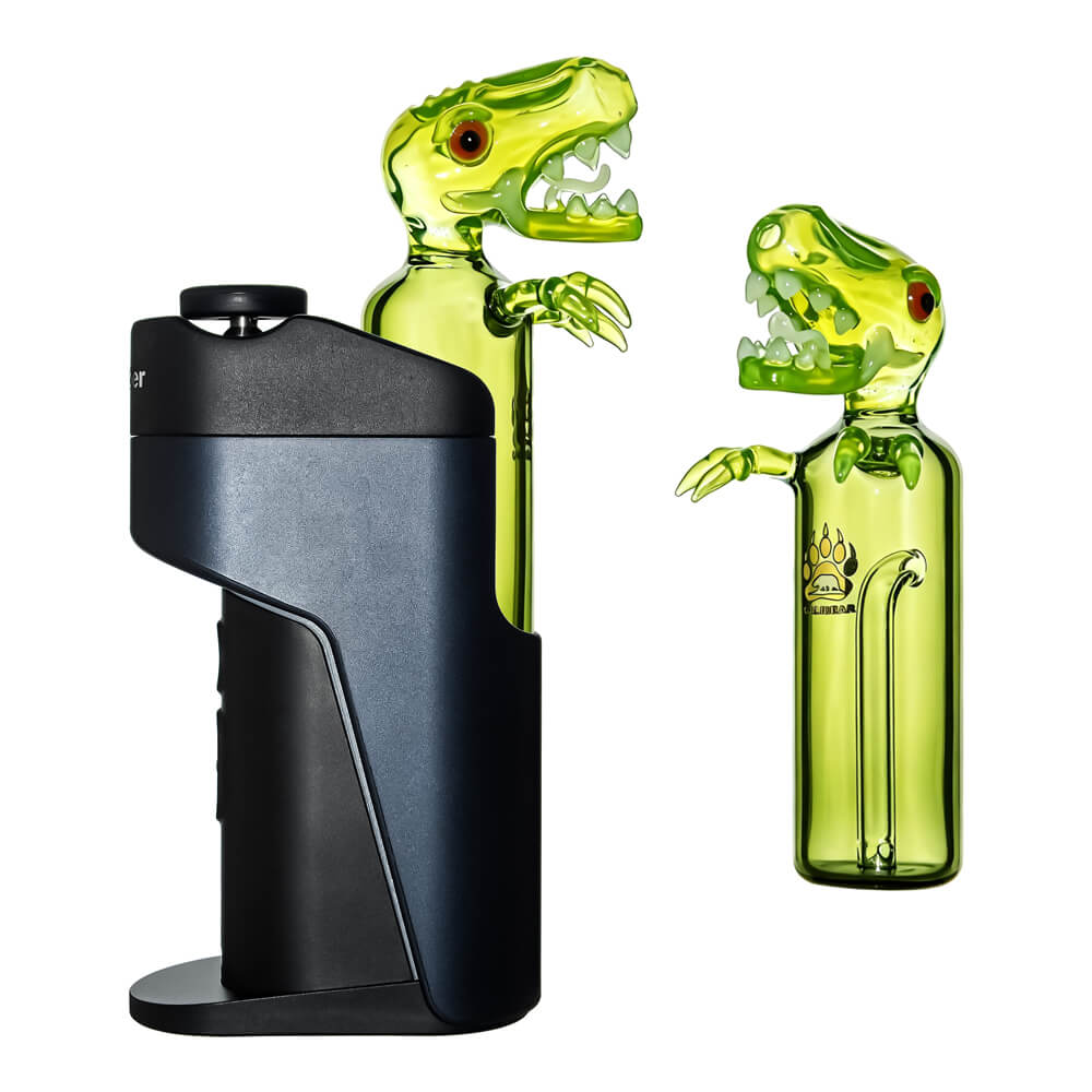 Calibear Heady Dino Glass Attachment with sculpted dinosaur head for Dr.Dabber Switch GO