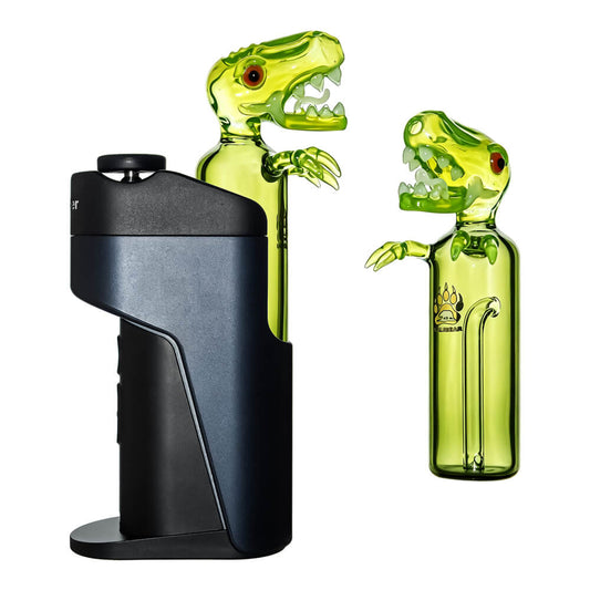 Calibear Heady Dino Glass Attachment with sculpted dinosaur head for Dr. Dabber Switch Go