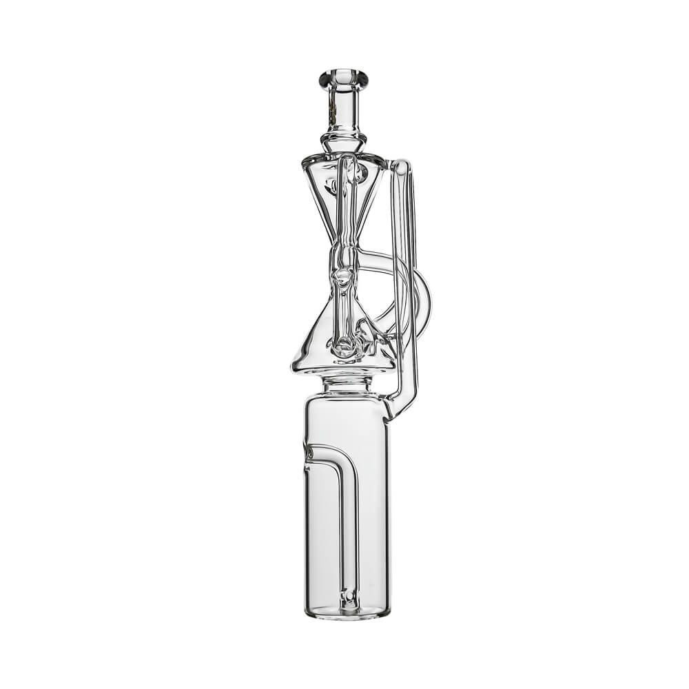 Calibear Hourglass Recycler Glass Attachment for Dr. Dabber Switch Go with hourglass recycler chamber and clear borosilicate glass