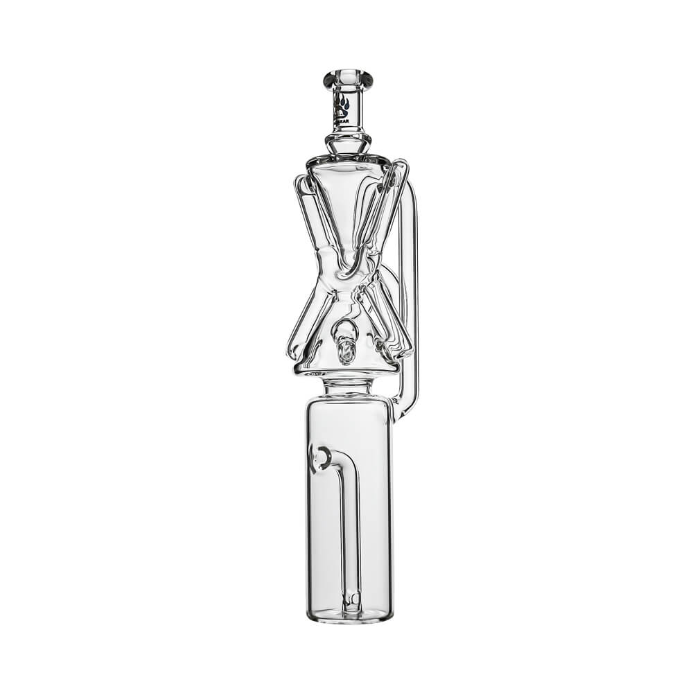 Calibear Hourglass Recycler Glass Attachment for Dr. Dabber Switch Go with hourglass recycler chamber and clear borosilicate glass