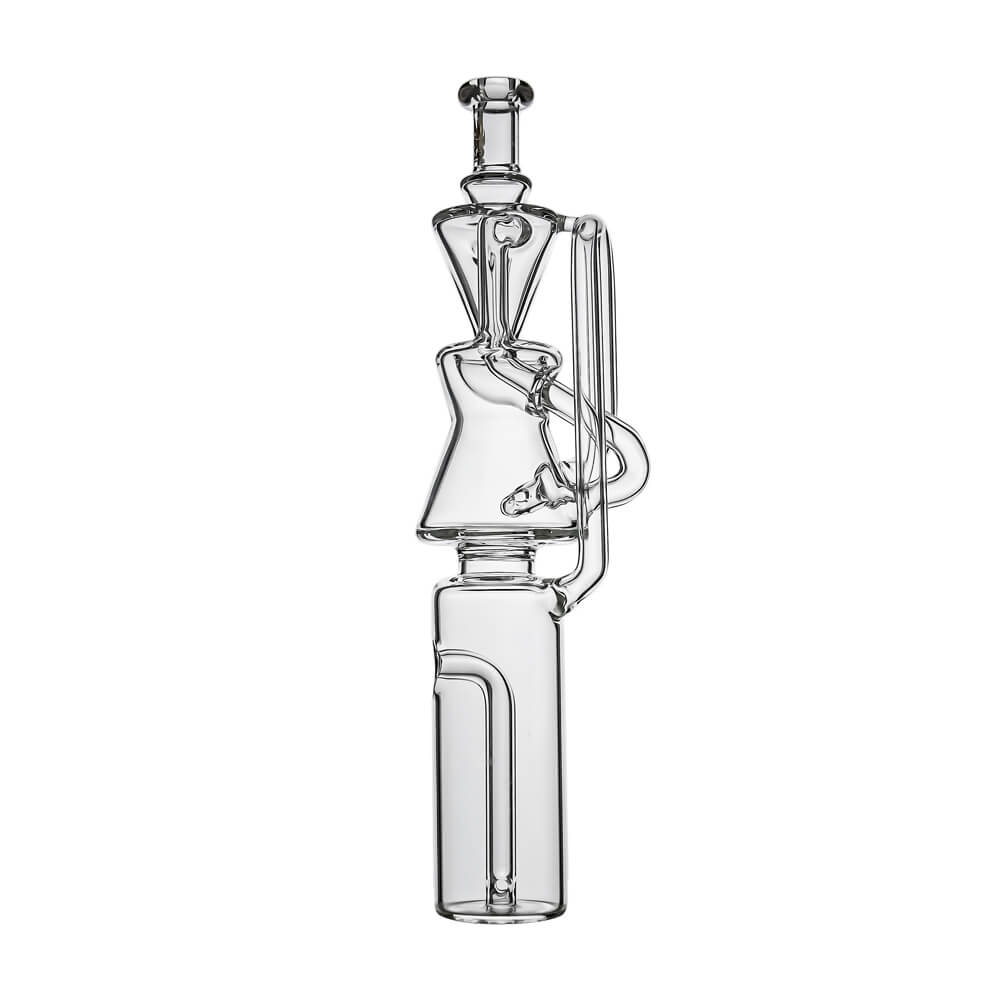 Calibear Clear Klein Recycler Glass Attachment for Dr. Dabber Switch Go with recycler chamber and clear borosilicate glass