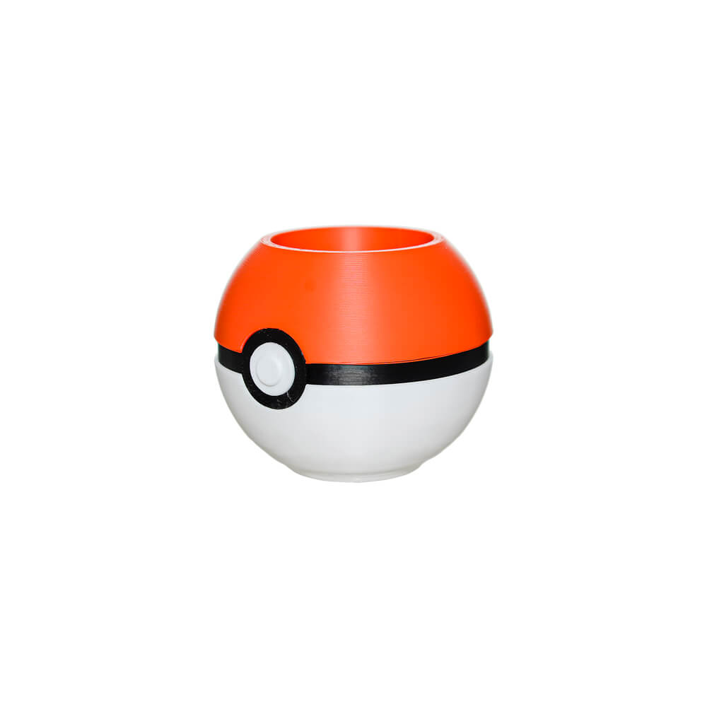 Calibear Magic Ball Proxy Stand (Red & White), angled front view highlighting the round button design, red upper shell and white lower base