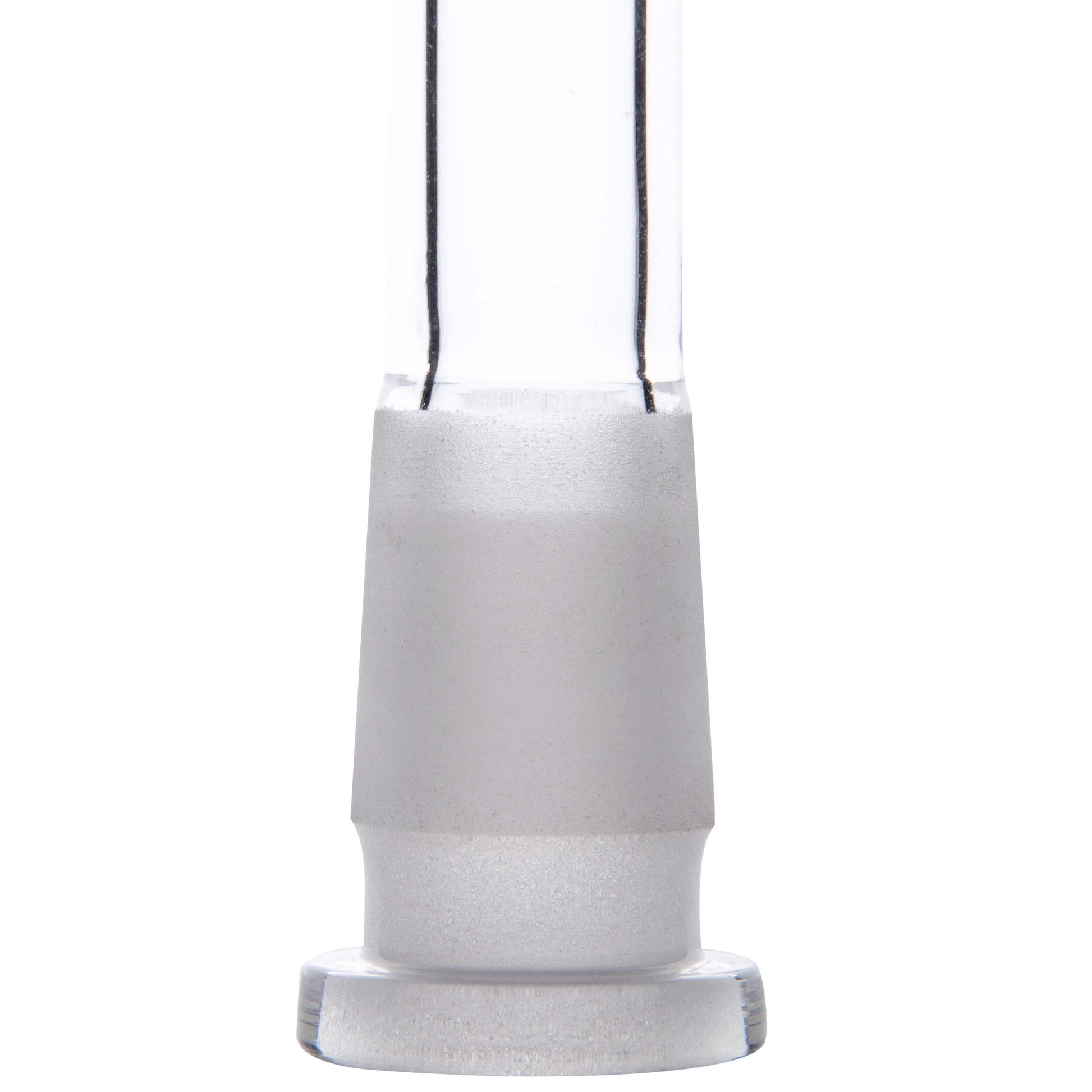Calibear Premium 4-Arm Tree Perc Glass Downstem showing the precision diffusion slots on the tree percolator arms and a frosted joint against a solid white background, available in various color options.