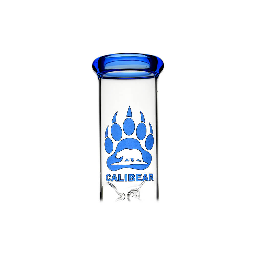 Calibear Premium Flower Straight Fab Klein Tube Recycler (Blue-D) with Flower of Life Perc, Klein recycling pathways and 14mm joint